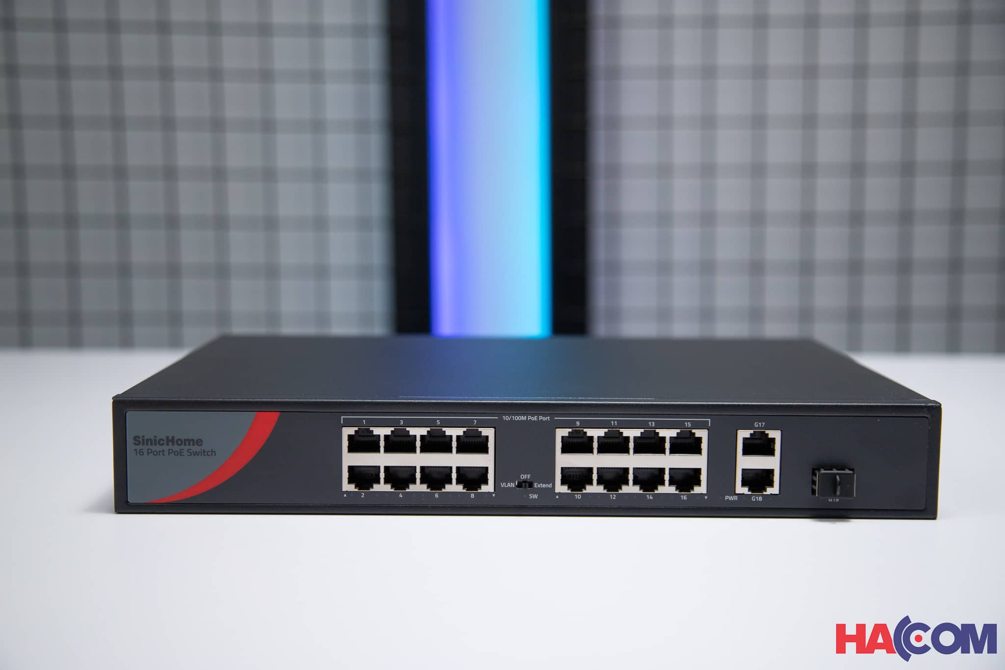 Switch POE SinicHome SN-5116P-E/16 POE/ 2 uplink1000M/1 uplink SFP/300W