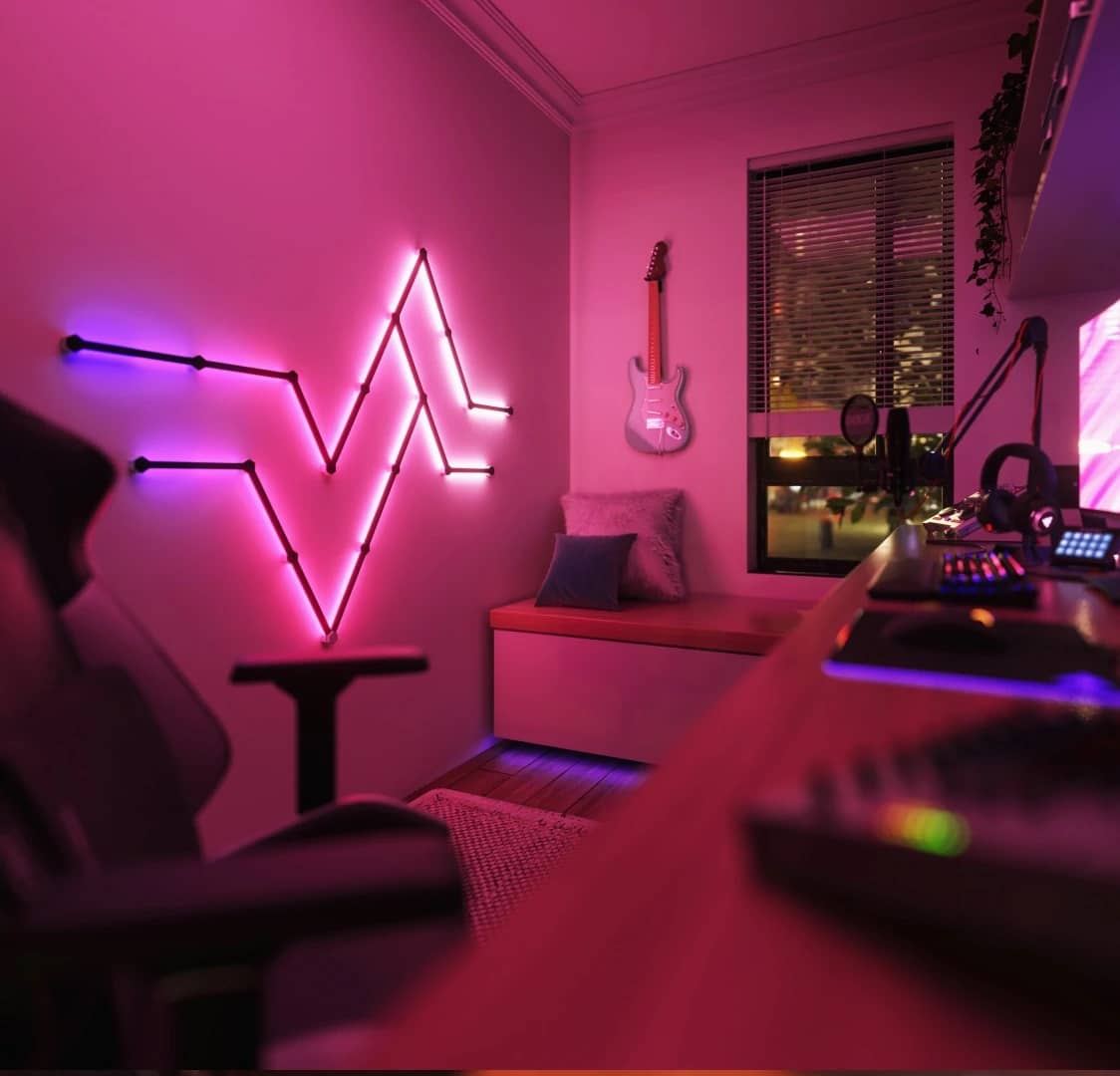 Bộ đèn dán tường thông minh Nanoleaf Lines - Dạng thanh - 9 miếng - Màu trắng