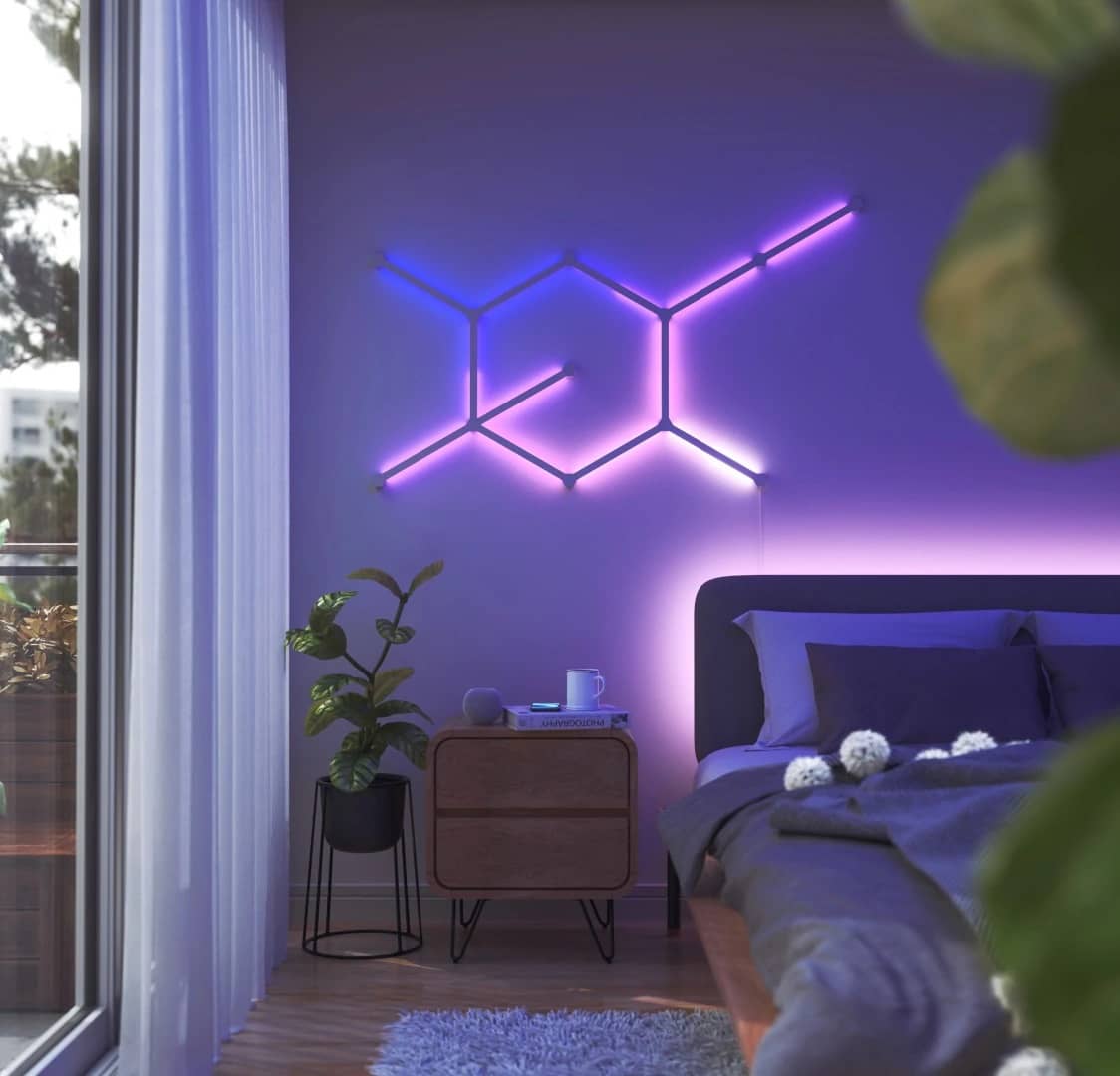 Bộ đèn dán tường thông minh Nanoleaf Lines - Dạng thanh - 9 miếng - Màu trắng