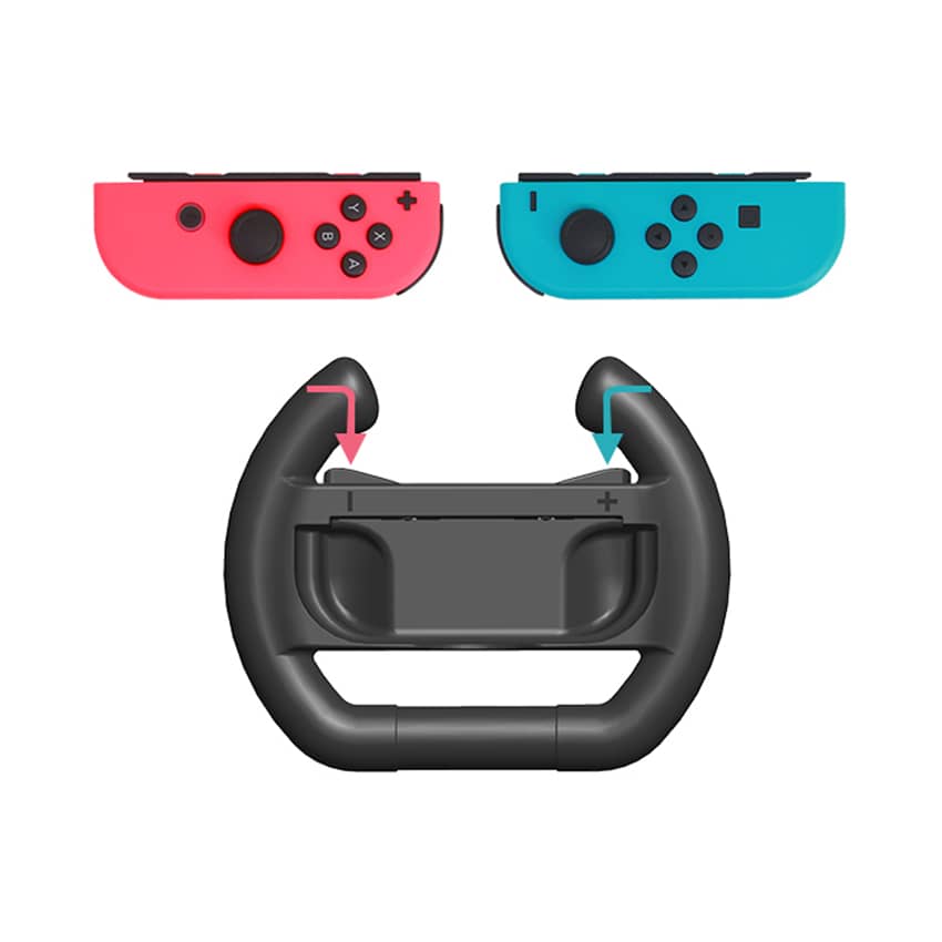 GRIP JOY-CON STEERING WHEEL CHO NINTENDO SWITCH DOBE TNS-852B Màu Đen 1