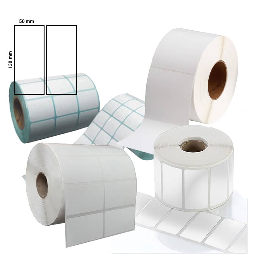 Giấy decal thường 50x130 x50m ( 2 tem 1 hàng )