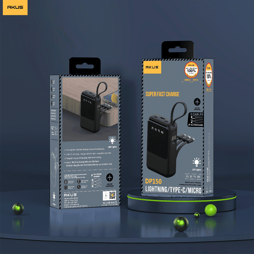 Pin sạc dự phòng AKUS DP150 - 10.000 mAh