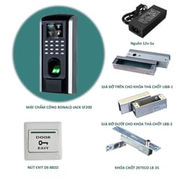 Bộ Kiểm soát ra vào bằng vân tay cho cửa kính Ronald Jack SF200 - Không chấm công chiều ra