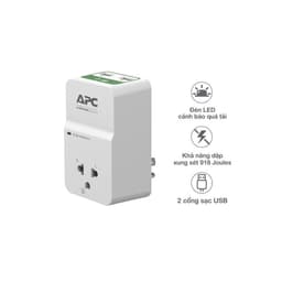 Ổ Cắm APC Home/Office SurgeArrest 1 Kèm Sạc USB 2 Cổng 2.4A 230V - PM1WU2-VN