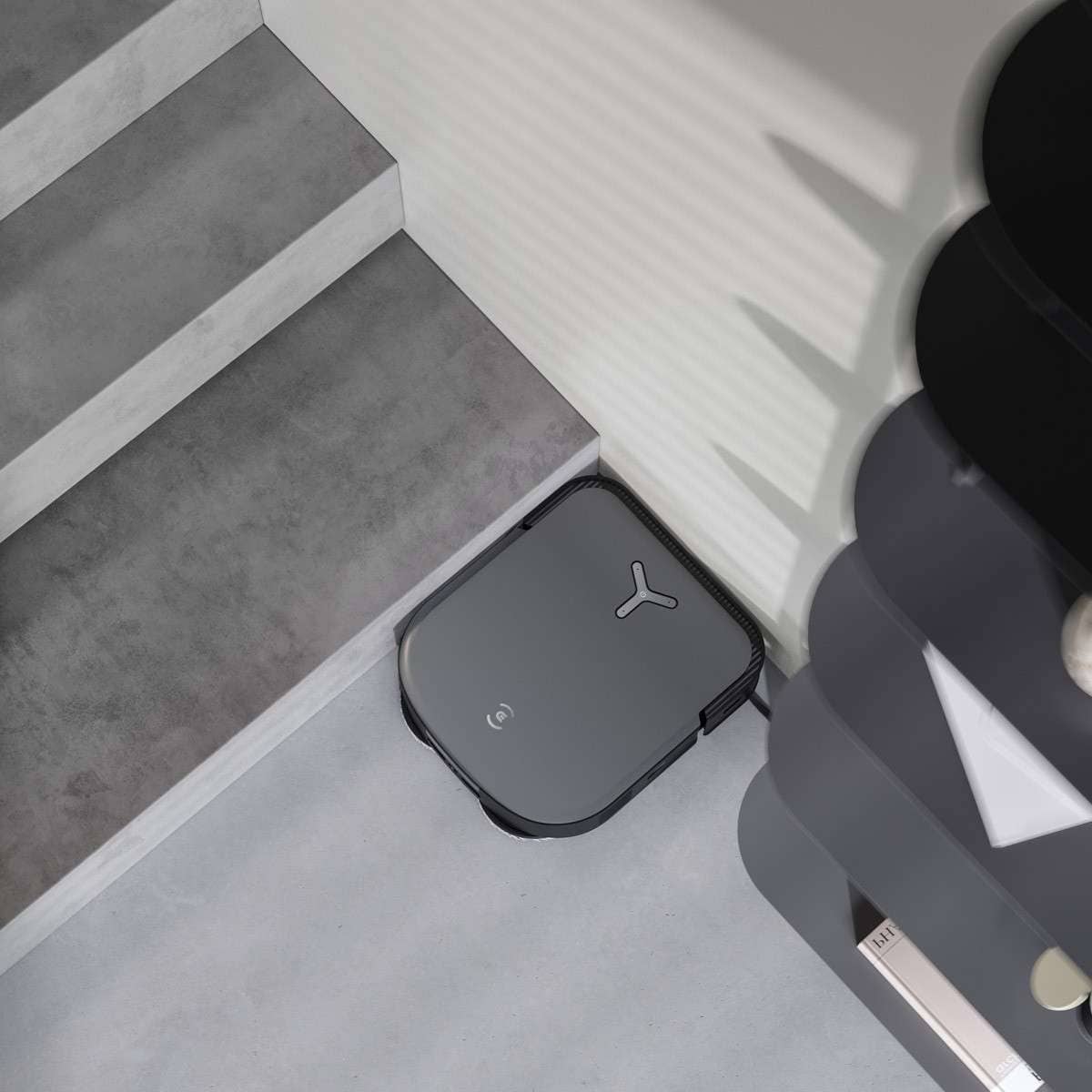 Robot hút bụi lau nhà tự động giặt giẻ Ecovacs Deebot X2 OMNI - Bản quốc tế - Màu đen