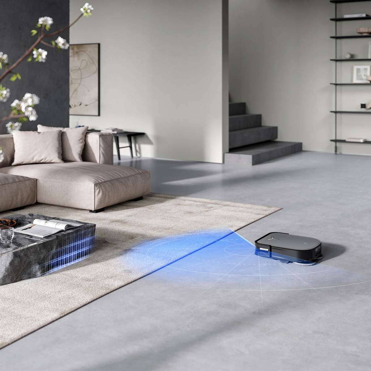 Robot hút bụi lau nhà tự động giặt giẻ Ecovacs Deebot X2 OMNI - Bản quốc tế - Màu đen