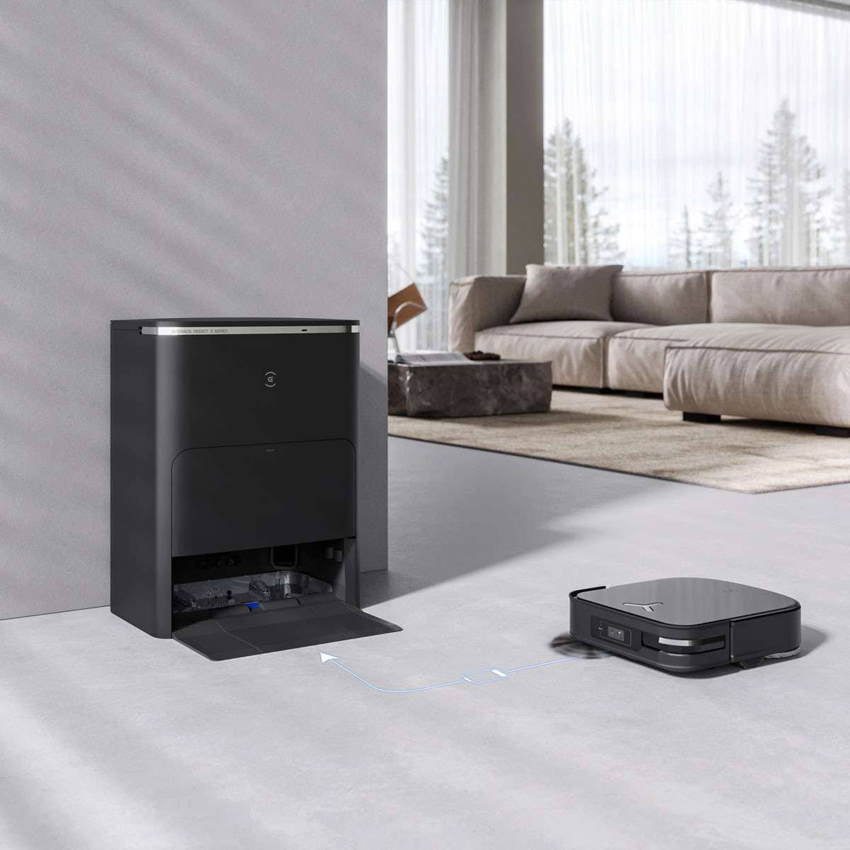 Robot hút bụi lau nhà tự động giặt giẻ Ecovacs Deebot X2 OMNI - Bản quốc tế - Màu đen