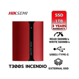 Ổ cứng di động Hiksemi Portable Shield SSD T300S Incendio 1TB USB3.1,Type C Màu Đỏ
