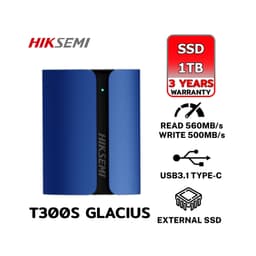 Ổ cứng di động Hiksemi Portable Shield SSD T300S Glacius 1TB USB3.1,Type C Màu Xanh Blue