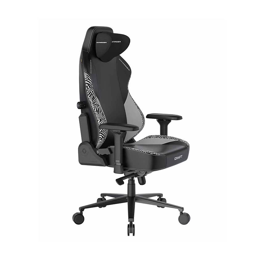 Ghế game DXRACER GAMING CHAIR - Craft Pro Stripes1 Black White (GC/LCF23LTA/EMAZE)
