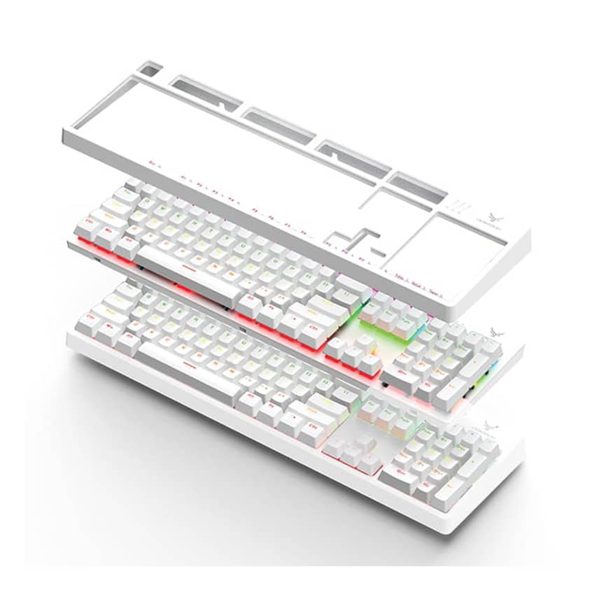 Bàn Phím cơ Centaur GV999 màu trắng Blue Switch