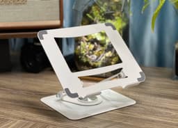 Giá đỡ Laptop/Macbook/Ipad/Tabblet E606 Đế Xoay 360 độ, Hợp Kim Thép Màu Trắng