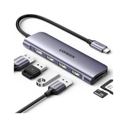 Bộ chuyển đổi USB-C sang USB-C PD+3*USB 3.0+RJ45+HDMI hỗ trợ 4k+VGA+SD/TF Ugreen 15600