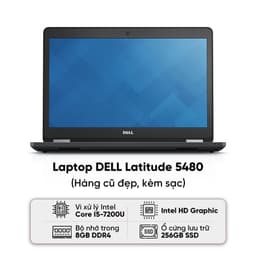Laptop DELL Latitude 5480 / I5-7200U / 8GB RAM / 256GB SSD / Màn 14 inch FHD / Kèm sạc - Hàng cũ đẹp