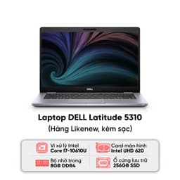 Laptop DELL Latitude 5310 / I7-10610U / 8GB RAM / 256GB SSD / Màn 13.3 inch FHD / Kèm sạc - Hàng cũ đẹp