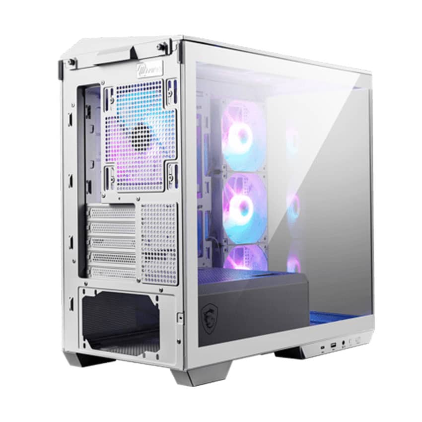 Vỏ case MSI MAG PANO M100R PZ WHITE (mATX/Màu Đen/Kèm 4 fan)