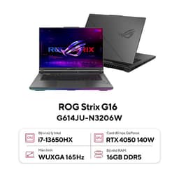 Laptop Asus Gaming ROG Strix G614JU-N3206W (i7 13650HX/16GB RAM/1TB SSD/16 WUXGA 165hz/RTX 4050 6GB/Win11/Xám/Chuột/Balo)
