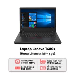 Laptop Lenovo T480s / I7-8650U / 8GB RAM / 256GB SSD / Màn 14.0 inch FHD / Kèm sạc - Hàng cũ đẹp