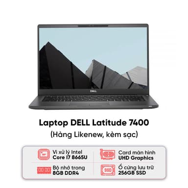 Laptop DELL Latitude 7400 / I7-8665U / 8GB RAM / 256GB SSD / Màn 14 inch FHD / Kèm sạc - Hàng cũ đẹp