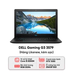 Laptop DELL Gaming G3 3579 / I5-8300H / 8GB RAM / 256GB SSD / GTX 1050 / Màn 15.6 inch / Kèm sạc - Hàng cũ đẹp