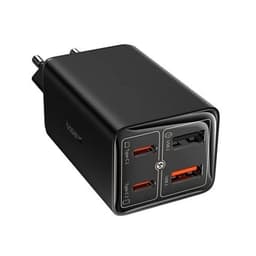 Bộ sạc nhanh hiệu Baseus GaN6 Pro 2C+2U 65W EU - Màu đen (With Cable Type-C to Type-C 100W 1m Black)