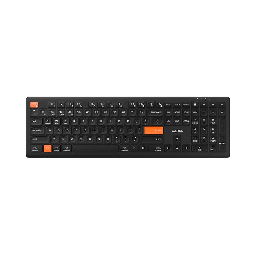 Bàn phím không dây DAREU LK150D Black Orange (Dual Mode, Scissor Switch)