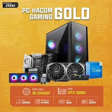 PC HACOM GOLD 018 PRO ( Intel 13400F / VGA RTX 3060 ) POWERED BY MSI