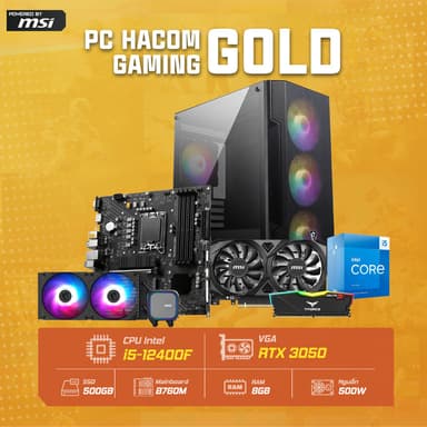 PC HACOM GOLD 019 ( Intel 12400F / VGA RTX 3050 ) POWERED BY MSI