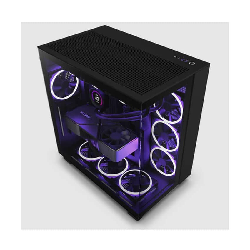 Vỏ máy tính NZXT NZXT H9 FLOW RGB (2025) ALL BLACK (ATX/Mid Tower/4 fan)