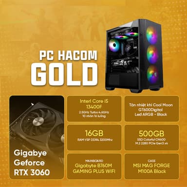 PC HACOM GOLD PRO 036 ( Intel i5 13400F / VGA RTX 3060 )