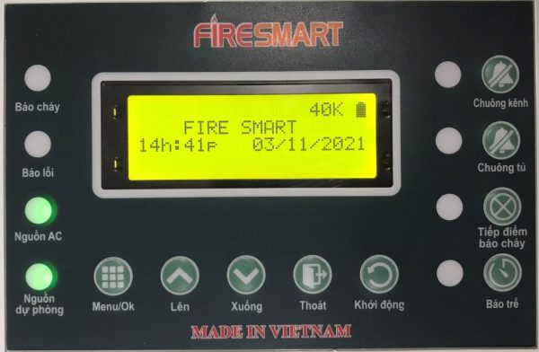 Trạng thái hoat động của tủ trung tâm báo cháy 10 kênh