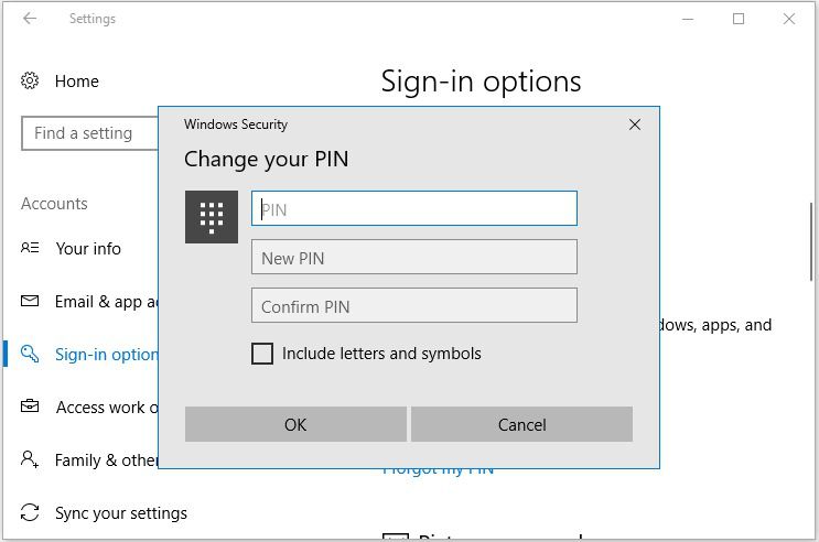 đổi mã pin laptop