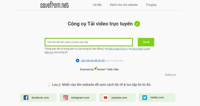 tải nhạc YouTube về thẻ nhớ bằng Savefrom