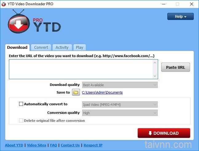 tải nhạc YouTube về thẻ nhớ bằng YTD Video Downloader