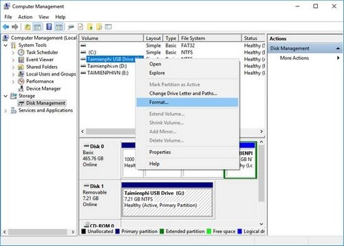 khắc phục usb không format được