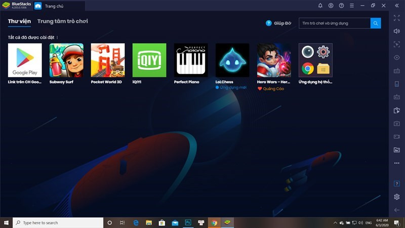 tải phần mềm chơi game android trên máy tính Bluestacks