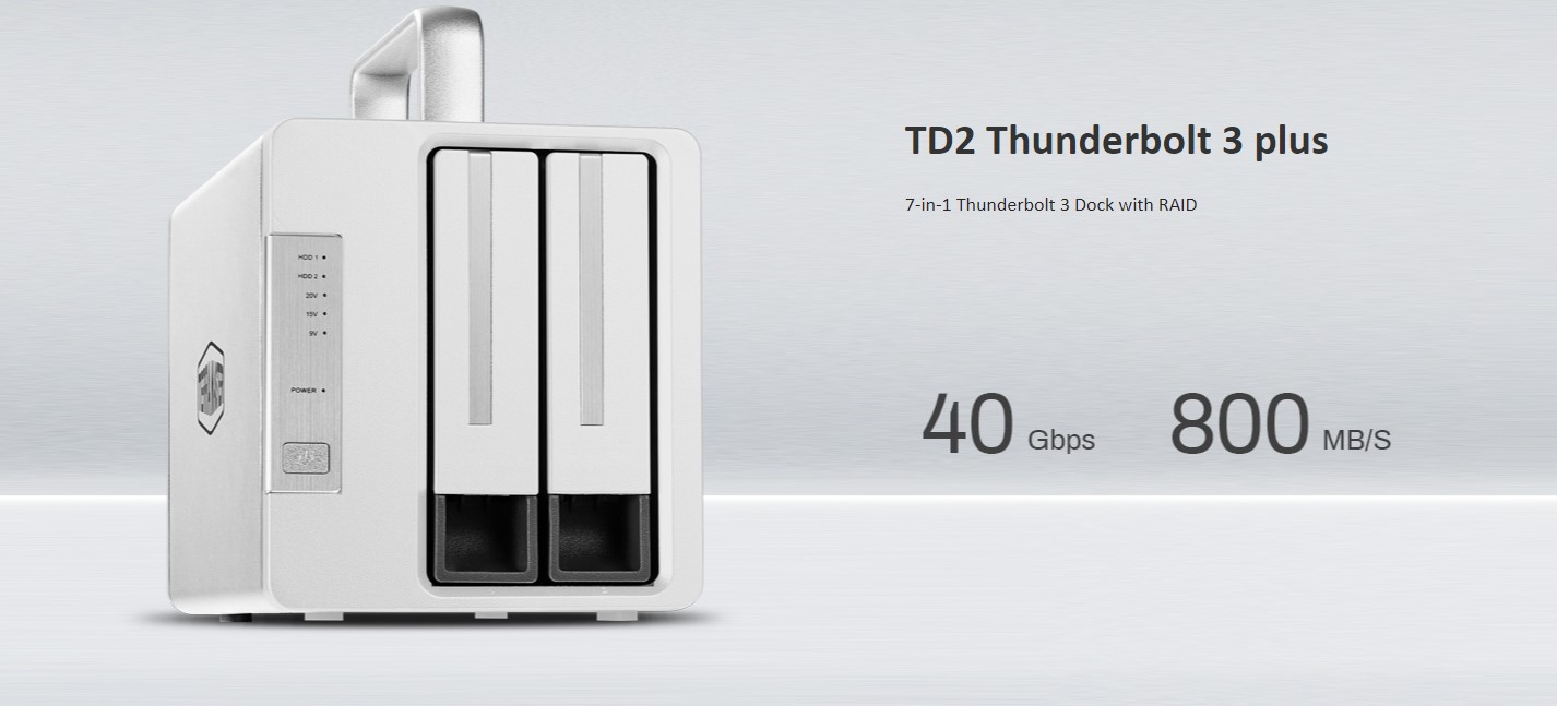 Thiết bị lưu trữ mạng DAS TerraMaster TD2 Thunderbolt 3 Plus