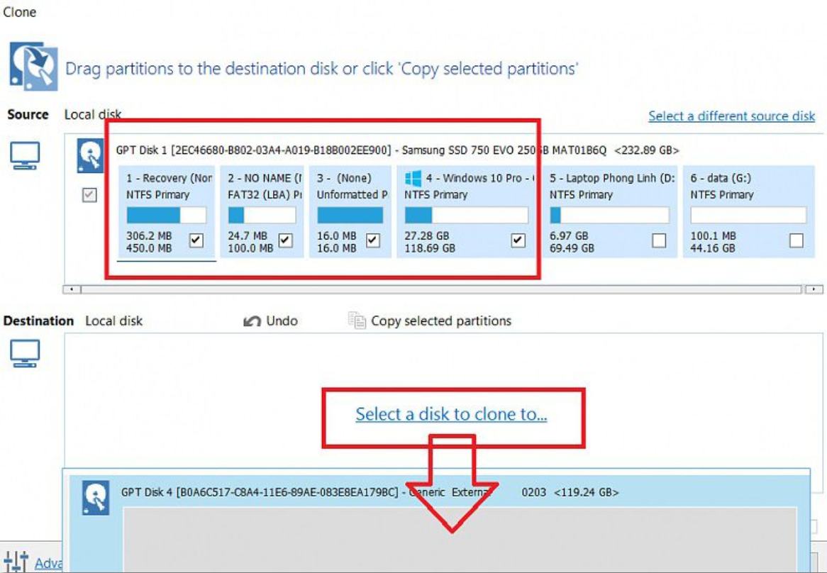 Lựa chọn chuyển win từ hdd sang ssd