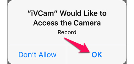Cho phép iVCam Webcam kết nối