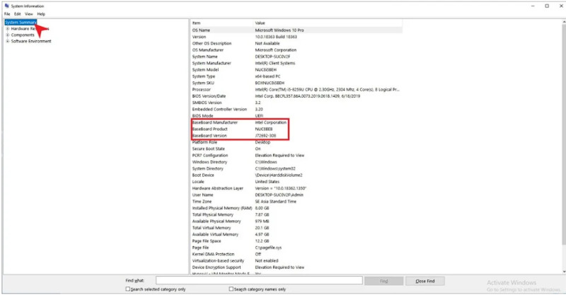 Cách kiểm tra main máy tính với hệ thống System Information bước 2
