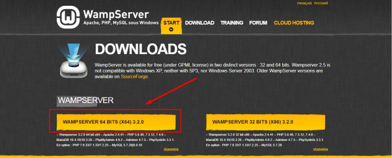 Tải WampServer 64 trên web