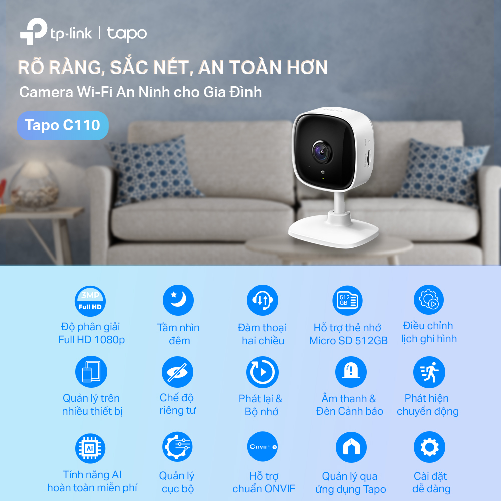 Camera IP Wifi TP-Link Tapo C110 3.0MP 