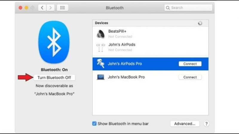 Cách bật Bluetooth trên máy tính PC trong macOS